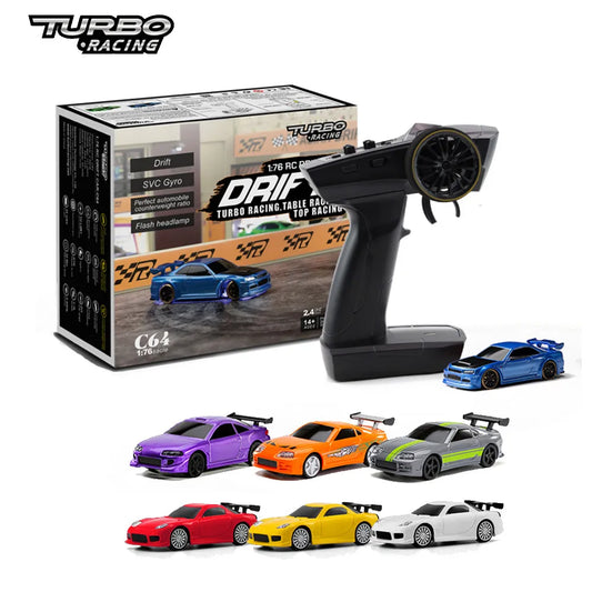 Turbo Racing 1:76 C64 C73 C72 C71 C74 Drift RC Car With Gyro Radio Full Proportional Remote Control Toys RTR Kit