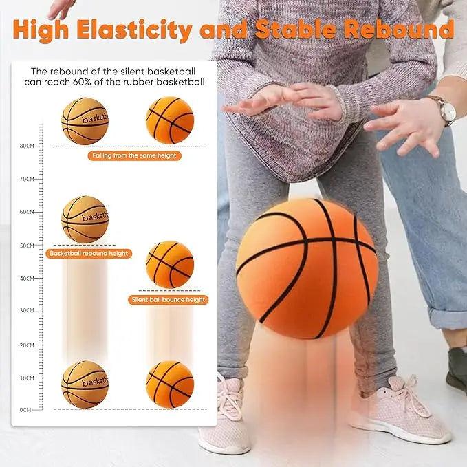 Silent Basketball 29.5" (Size 7) Airless Foam Sports Ball Mute Bouncing Silent Ball Toy Dribble Quietly Birthday Christmas Gifts