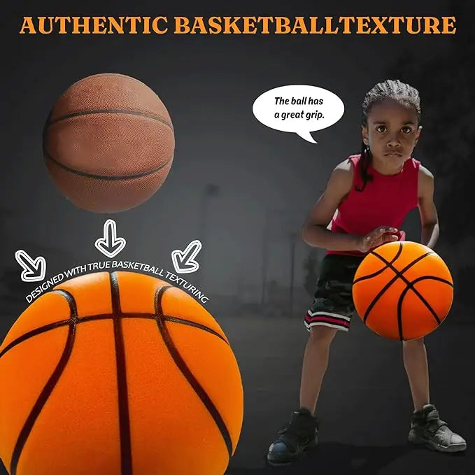 Silent Basketball 29.5" (Size 7) Airless Foam Sports Ball Mute Bouncing Silent Ball Toy Dribble Quietly Birthday Christmas Gifts