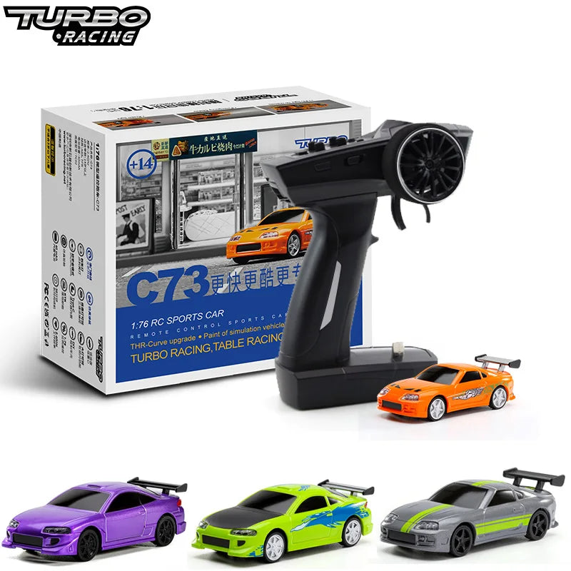 Turbo Racing 1:76 C64 C73 C72 C71 C74 Drift RC Car With Gyro Radio Full Proportional Remote Control Toys RTR Kit