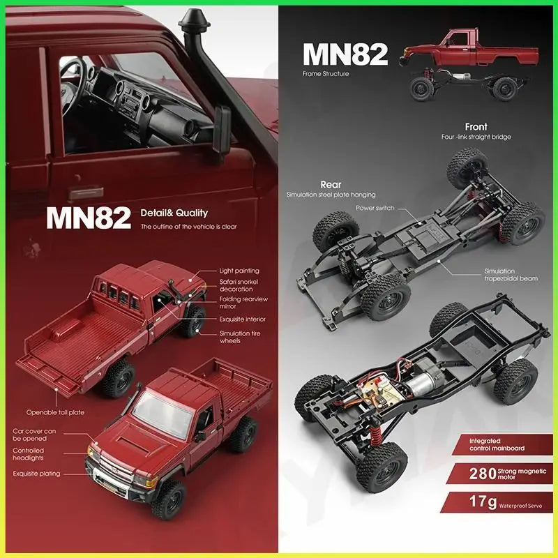 1:12 Rc Car Mn Model Mn82 Retro Full-scale Simulation Lc79 RTR 2.4g 4WD 280 Motor Remote Control Pickup RC Truck Model Car Toys